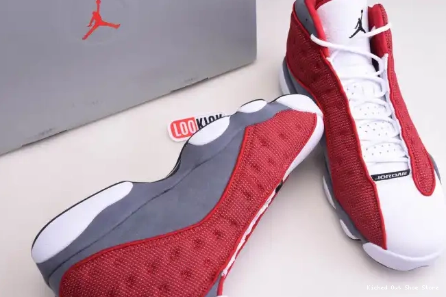 Kicked Out Shoe Store Air 414571-600 Grey Jordan Flint Red 13 Retro Gym 0516